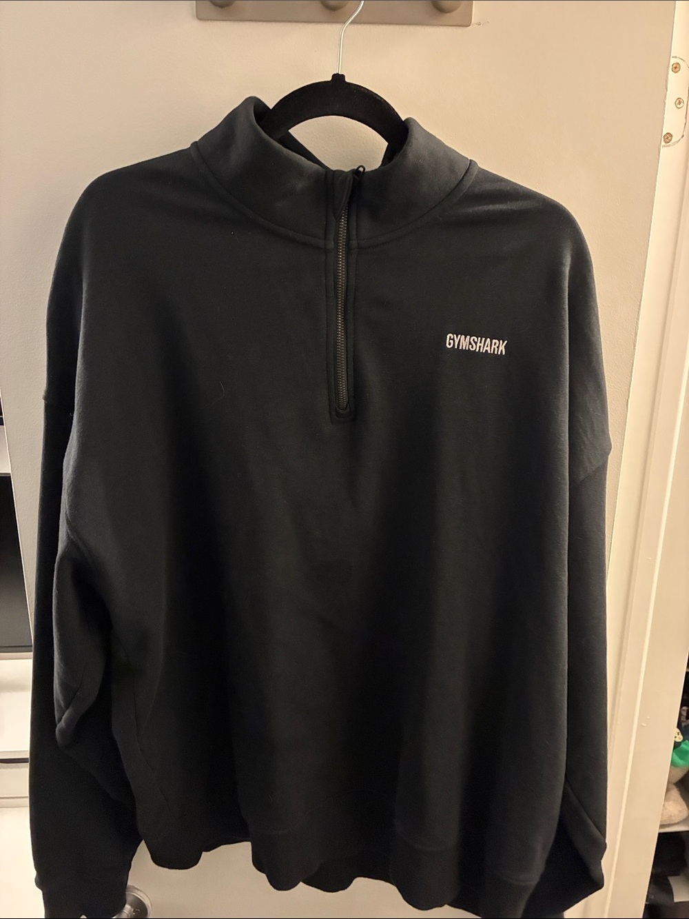 Gymshark Black Men's Quarter-Zip Pullover Sweater